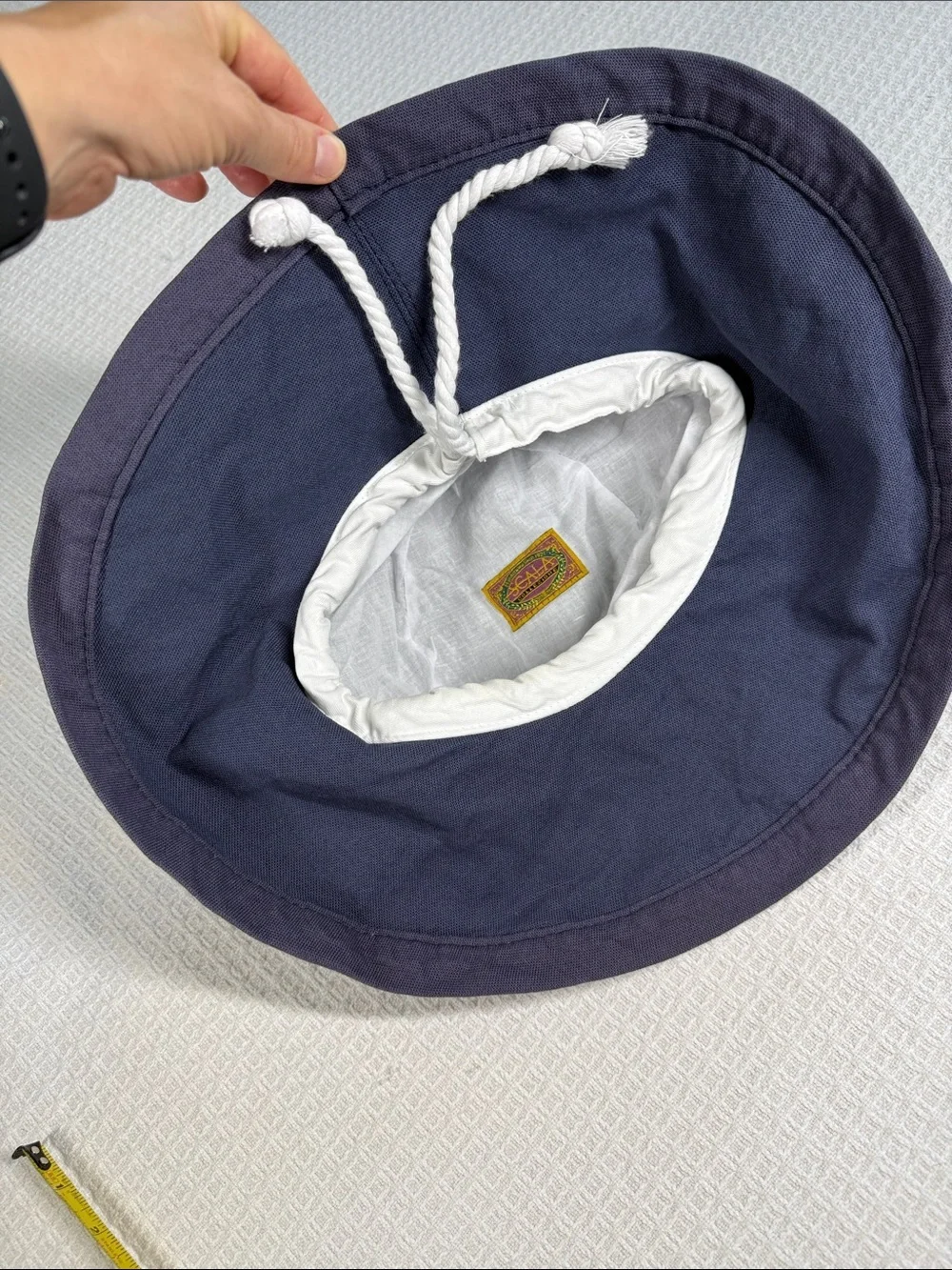 Scala dark navy blue canvas sun hat